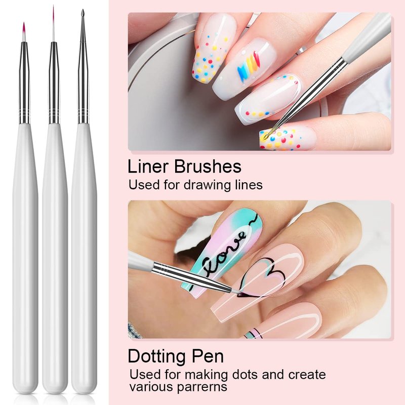 SAVILAND 6 Colors Spider Gel, New Upgraded Matrices Spider Gel with Nail Art Brushes, Nail Designs Paint Wire Drawing Gels Polish for Line (White Black Red Blue Gold Silver)