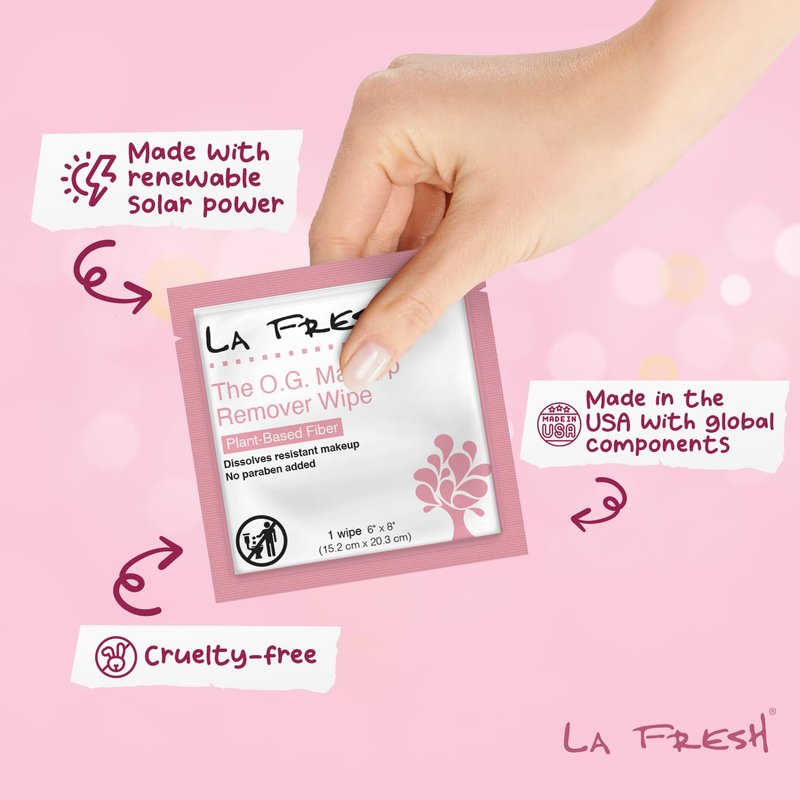 La Fresh Makeup Removal Facial Cleansing Wipes, Waterproof, 50 Count - Skin Care Travel Essentials