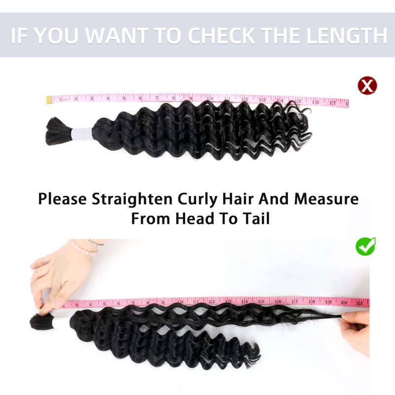 Human Braiding Hair for Boho Braids 100g 14 Inch Water Wave Bulk Human Hair for Braiding Knotless 100% Unprocessed 12A Brazilian Virgin Hair Extensions 2 Bundles/Pack Natural Color