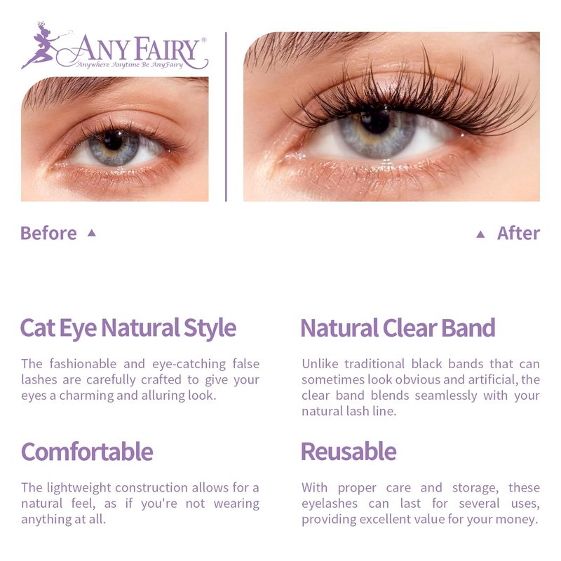 AnyFairy Lash Clusters Kit 8-18mm DIY Lash Extension Kit Wispy Lash Clusters Individual Lashes Kit with Lash Bond and Seal, Lash Tweezers for Self Use,Beginner-Friendly(sylph) (sylph 709)