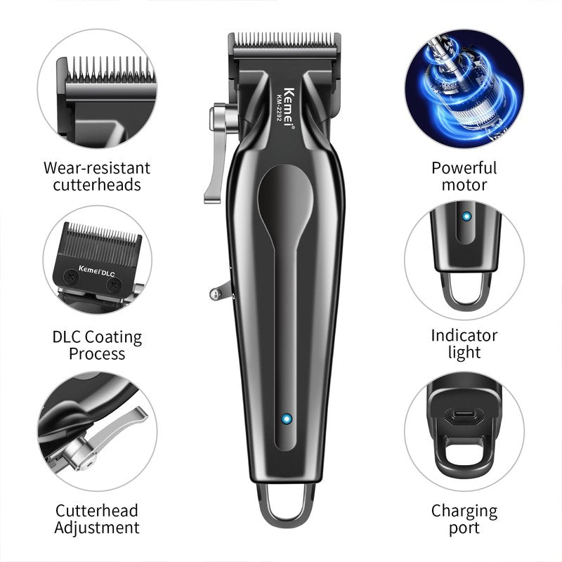 KEMEI Professional Hair Trimmers for Men, Clippers for Hair Cutting, Cordless Rechargeable Hair Clippers, Haircut Clippers, Hair Cutting Tools, LED Display, Gifts for Men 2210
