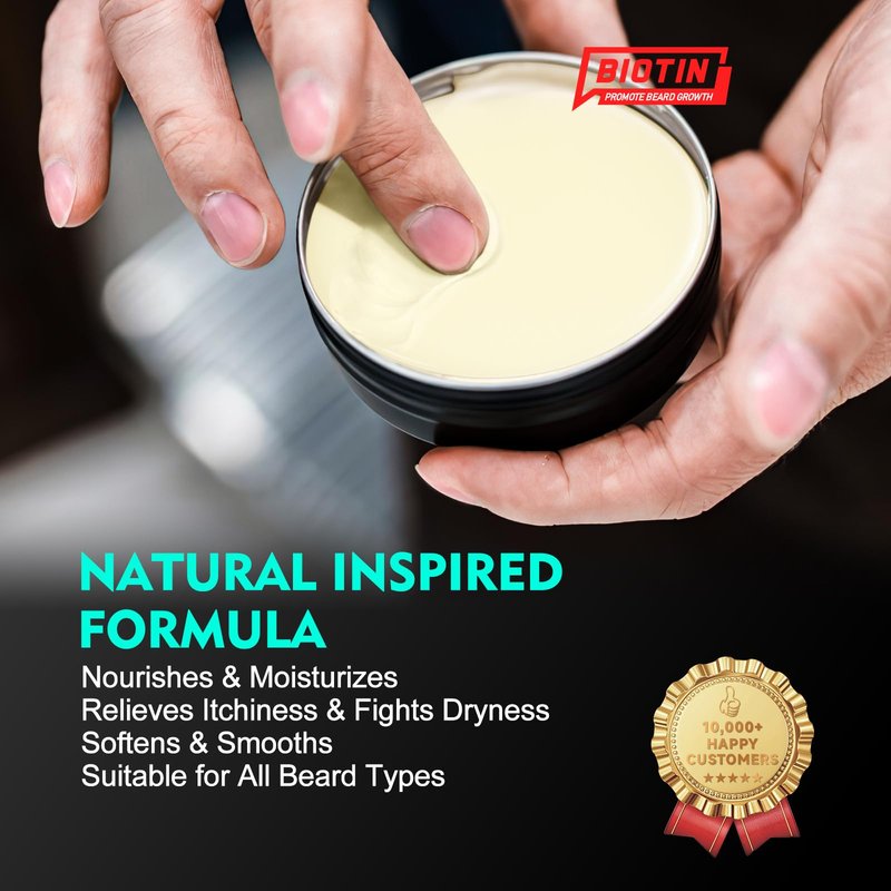 aokur 2 Pack Beard Balm for Men – Sandalwood & Unscented – Biotin Beard Conditioner for Softening, Styling & Supporting Beard Growth – Gift Set for Father’s Day, Anniversaries & Christmas