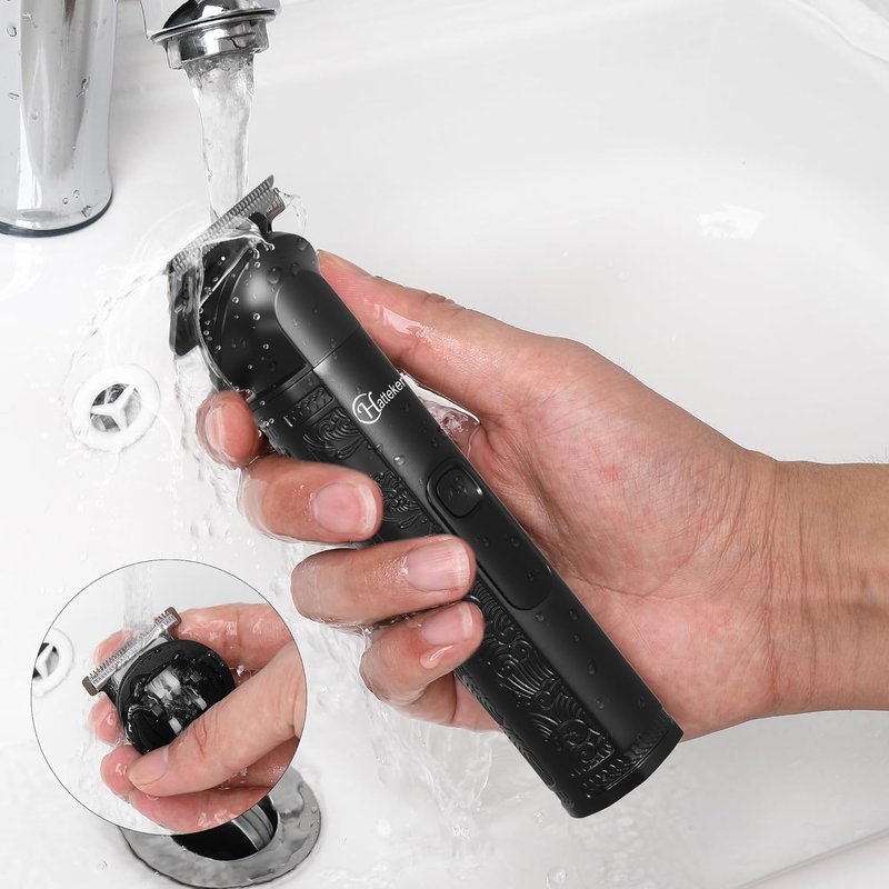 Hatteker 8-in-1 Mens Grooming Kit - Zero-Gap T-Blade Trimmer, IPX7 Waterproof Cordless Set with Hair Clipper/Beard Trimmer/Nose Trimmer, USB Rechargeable (1.5H Charge 180M Use) for Home & Travel