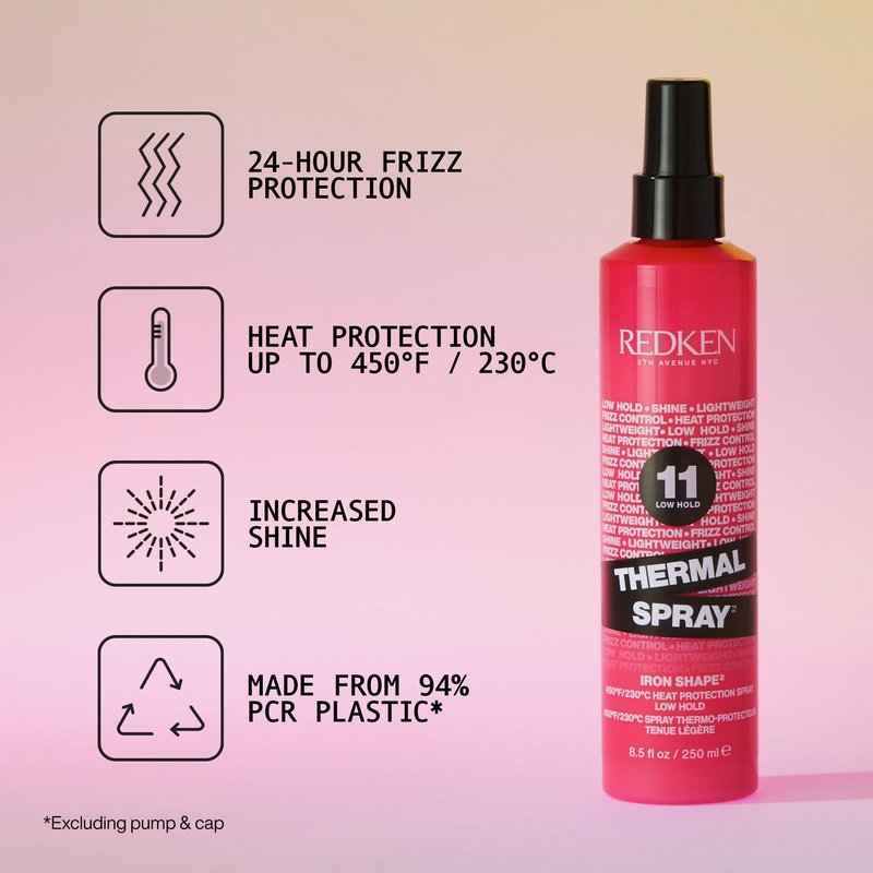 Redken Thermal Spray 11 Low Hold For All Hair Types - Provides a Smooth, Silky & Frizz-Free Blow-Dry Finish while Protecting Against Heat Damage