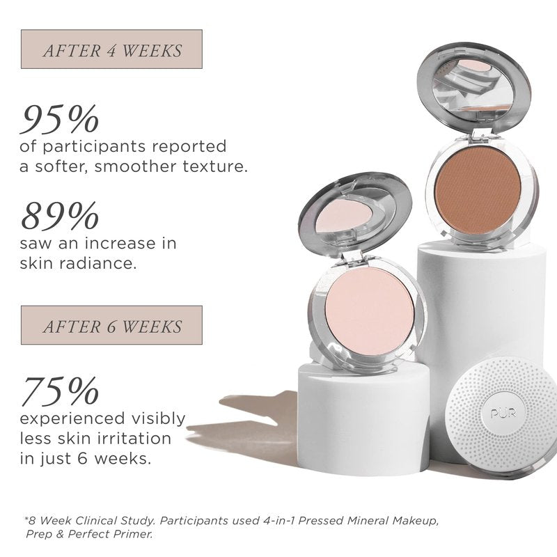 PÜR MINERALS 4-in-1 Pressed Mineral Makeup Powder Foundation with SPF 15 - Concealer & Finishing Compact Pressed Powder for Face - Buildable Medium to Full Coverage Foundation Powder