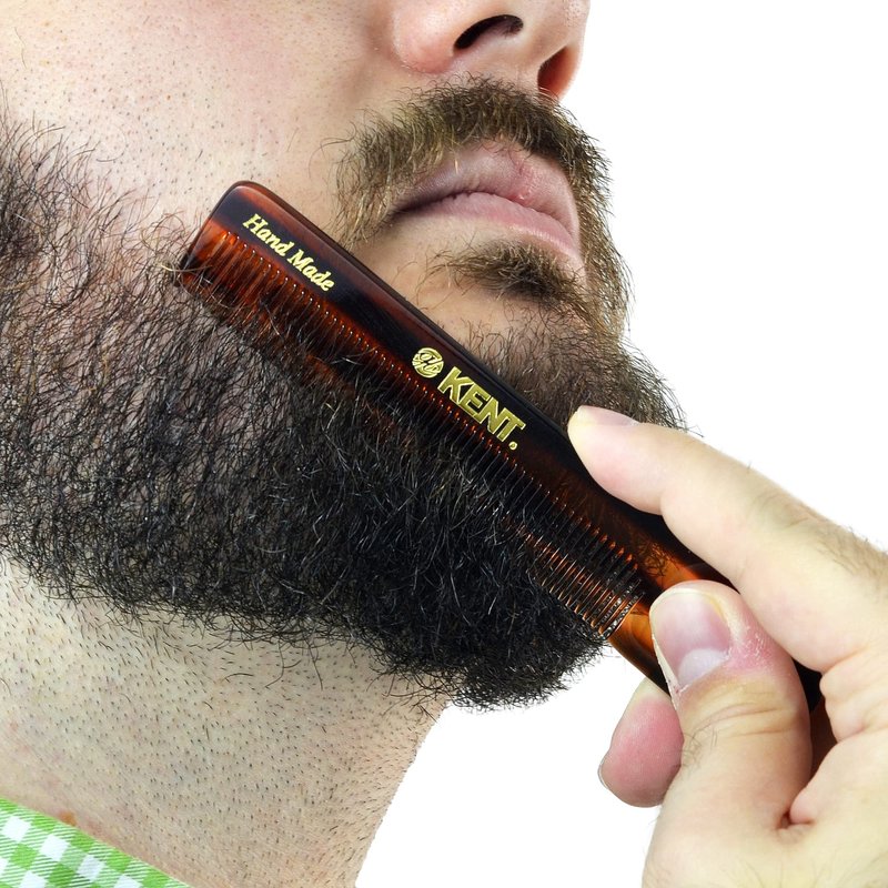 Kent NU22 Handmade Pocket Comb for Men, All Fine Tooth Hair Comb Straightener for Everyday Grooming Styling Hair, Beard and Mustache, Use Dry or with Balms, Saw Cut and Hand Polished, Made in England