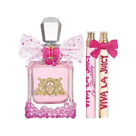 Juicy Couture Viva La Juicy Le Bubbly Eau de Parfum 3 Piece Fragrance Gift Set, Includes EDP Spray & Two Mini Women's Perfumes - Fruity & Sweet, Travel Size, 3.4 fl oz