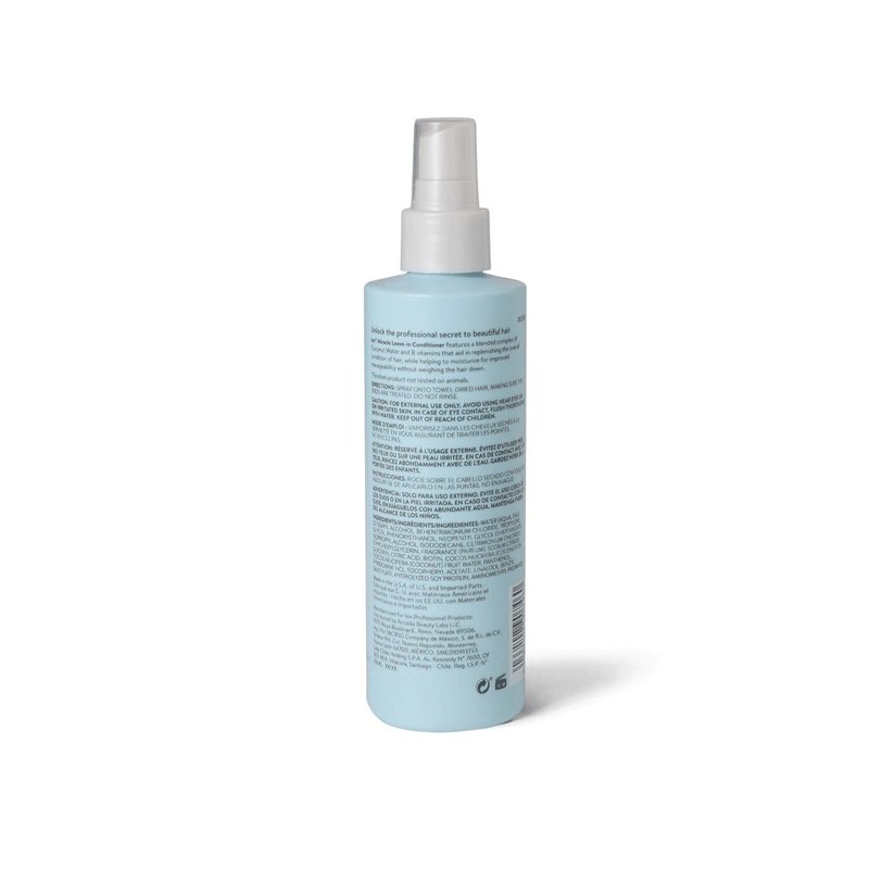 ion Miracle Leave In Conditioner, Vegan, Paraben Free, Adds Shine, Eliminates Frizz, Hydrating, 8 Oz
