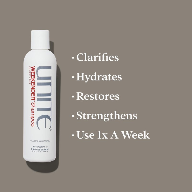 UNITE Hair – WEEKENDER Shampoo – Gentle Clarifying Cleanser to Remove Buildup & Restore Shine – Non-Stripping Weekly Reset for All Hair Types – 8 Fl Oz