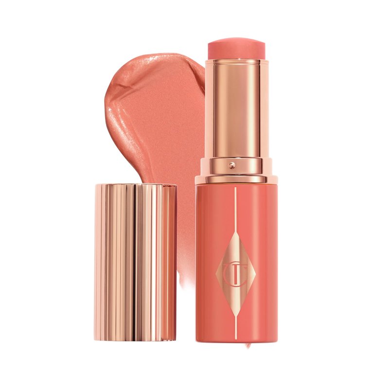 Charlotte Tilbury Unreal Healthy Glow Blush Stick - Buildable Cream Makeup with a Skincare-Infused Formula - Easy to Use, Blendable & Leaves Skin with a Luminous Sheen - Peachy Glow