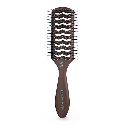 Spornette Ion Fusion Vent Brush, Tipped Nylon Bristles - For Blowouts, Blow Drying, Styling, Volumizing & Detangling Medium to Long Hair - All Hair Types For Men, Women and Children