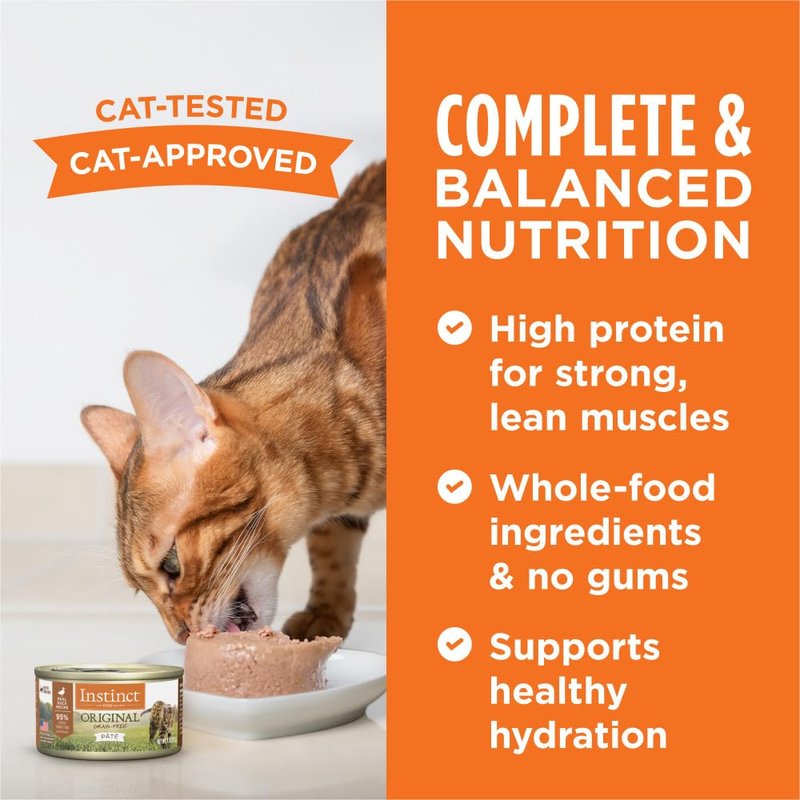 Instinct Original Pate Wet Cat Food, Grain Free Recipe - Real Duck, 3 Ounce (Pack of 24)