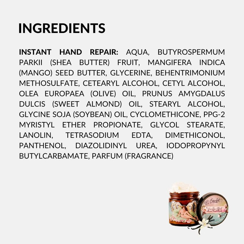 Barefoot Venus Shea Butter Instant Hand Repair Cream For Dry Skin - The Vanilla Effect
