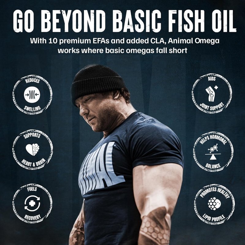Animal Advanced Omega 3 Fatty Acids - 3500mg EPA DHA Fish Oil Omega 3 Supplement for Women & Men High Potency Blend with CLA GLA ALA for Brain Skin Eye Immune Joint Health 30 Pill Packs