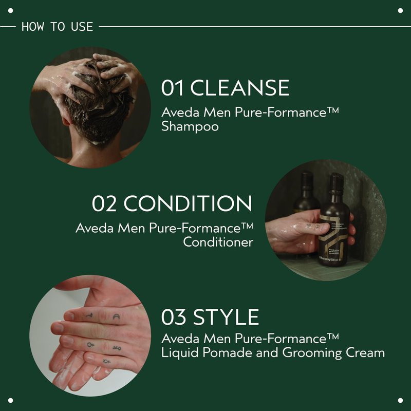 Aveda Men Pure-Formance Shampoo | Daily Lightweight Formula for Men’s Hair | Cleanses and Refreshes Hair and Scalp | Scalp Care | 96% Naturally Derived*, 10.1 Fl Oz