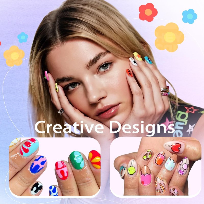 MKNZOME 12 Color Nail Art Pens, 3D 0.7 MM Nail Polish Pens Set Drawing Painting Point Liner Acrylic Painted Pen Kit, Waterproof and Quick-drying Nail for DIY Nails Art Design Manicure Tools