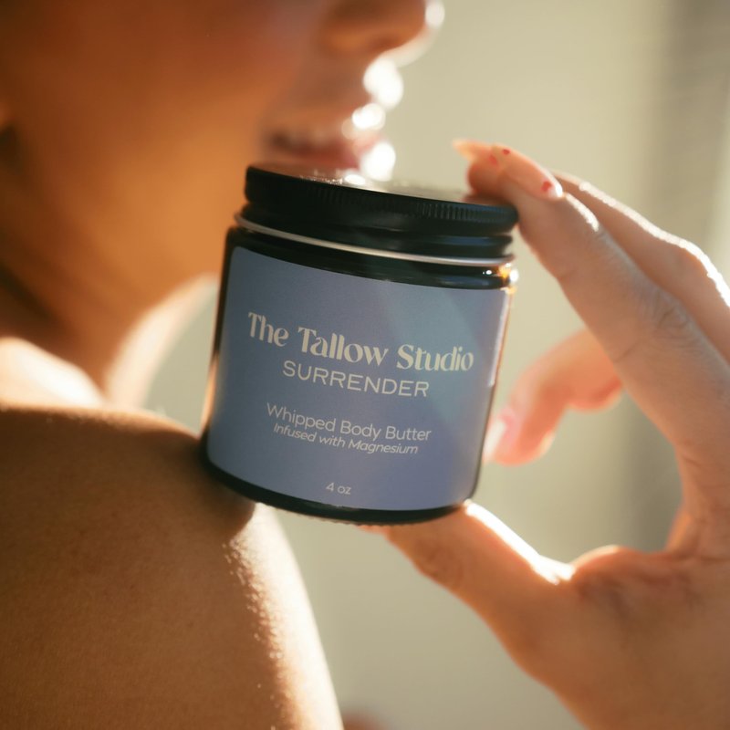 The Tallow Studio Deep Sleep Magnesium Moisturizer with Grass Fed Beef Tallow Balm — Magnesium Cream for Sore Muscles, Relaxation Support — Organic Lavender & Blue Tansy — All Ages, Eczema — 2 oz