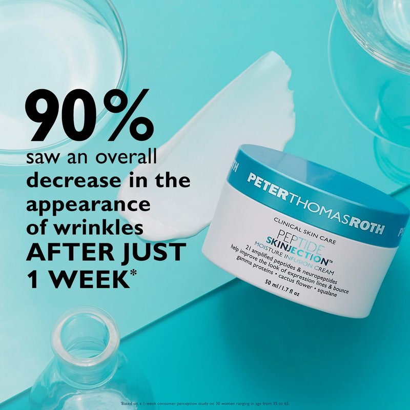 Peter Thomas Roth | Peptide Skinjection Moisture Infusion Cream, Refillable Moisturizer, For Loss of Firmness and Elasticity, Fine Lines & Wrinkles, Dryness, 21 Amplified Peptides & Neuropeptides