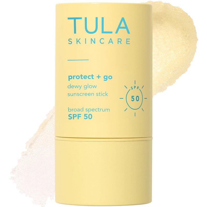 TULA Skin Care Protect + Glow Daily Sunscreen Stick Gel Broad Spectrum SPF 30 - Non-Greasy, Non-Comedogenic & Reef-Safe with Pollution & Blue Light Protection, Supersize, 3.38 oz
