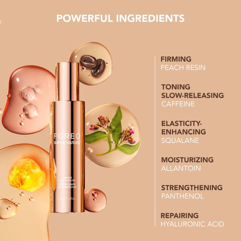 FOREO SUPERCHARGED Firming Body Serum, 3.4 fl oz - Conductive & Toning - Anti Cellulite - Antioxidant Skin Care - Anti Aging Hyaluron Serum - Body Lotion For All Skin Types