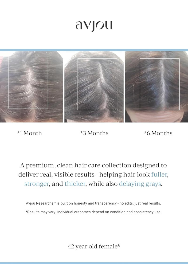 Avjou Researche™ Scalp Serum - Thicker, Fuller Hair | Targets Premature Greying - 1.7 oz