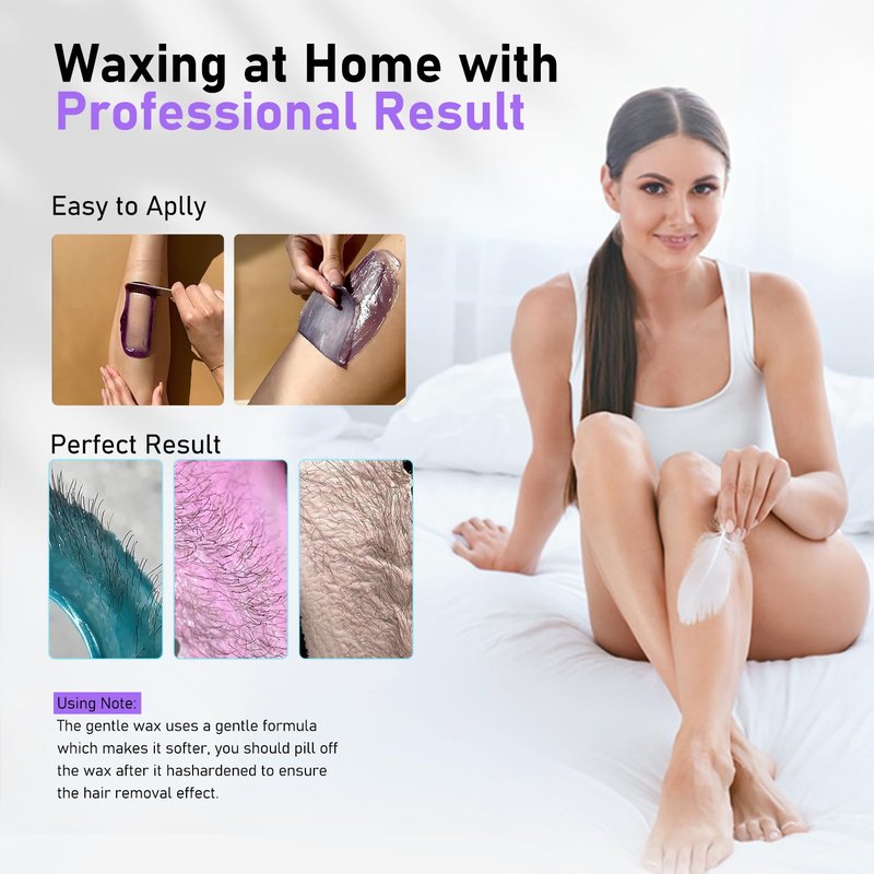 Smart Digital Wax Machine with Auto Temperature Control for Safe Hair Removal - Suitable for Brazilian, Bikini, Facial, Eyebrow, Nose & Full Body Waxing (with a Silicone Bowl)