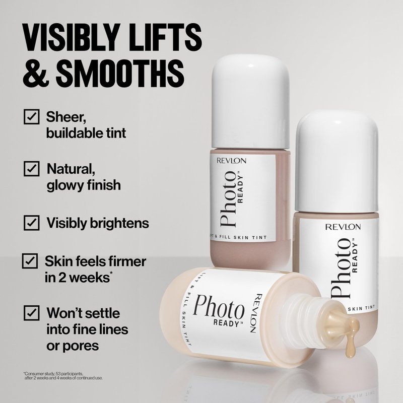 Revlon PhotoReady Lift + Fill Skin Tint, Multi-Use Glow Enhancer, Base & Highlighter for Glowing Skin, Sheer Coverage, 120, 1 fl oz