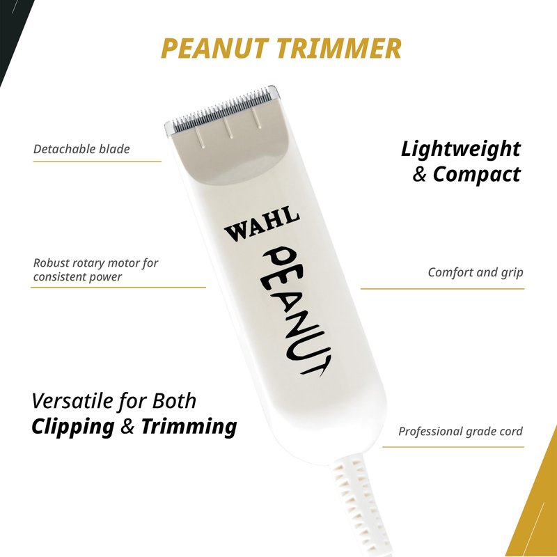 Wahl Professional All Star Combo, Corded Designer Clipper & Peanut Trimmer Set, Adjustable Taper Lever, Complete Kit