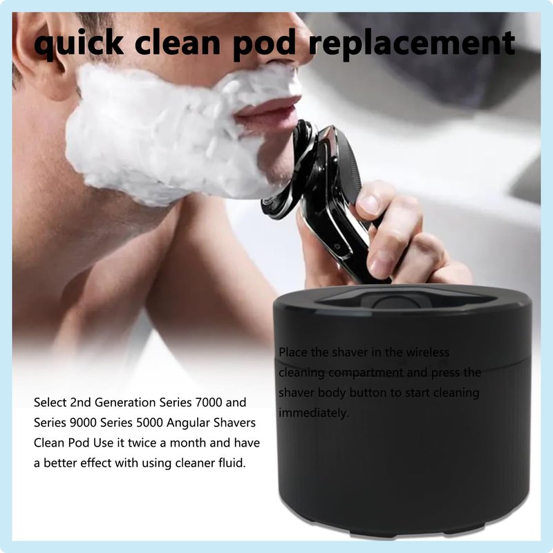 Replacement Quick Clean Pod Compatible with Philips Norelco Cleaning Pod,for Philips Norelco 2nd Generation Series 7000 and Series 9000 Series 5000 Angular polygon Shavers