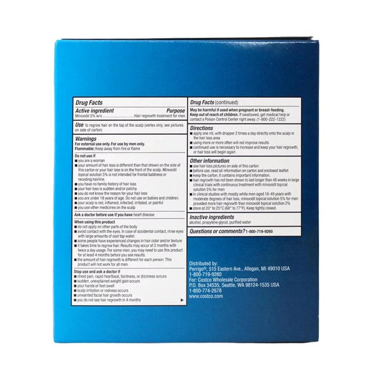 Kirkland Men Hair Loss Regrowth Revitalizes Hair Follicles 5% Minoxidil Topical Solution 3 Months Supply Size 3 X 2 Fl. Oz (60 Ml) Original