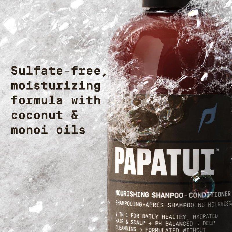 PAPATUI by Dwayne Johnson Nourishing Shampoo + Conditioner 2in1 for Men | Clean Hair & Scalp | Sulfate-Free | Lush Coconut | 18 oz