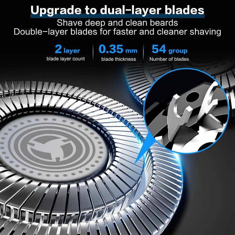 Daureve Electric Razors,2025 New Upgrade Shaver, Model Rechargeable Shaver, USB Razor for Men, Washable Razor(Black)