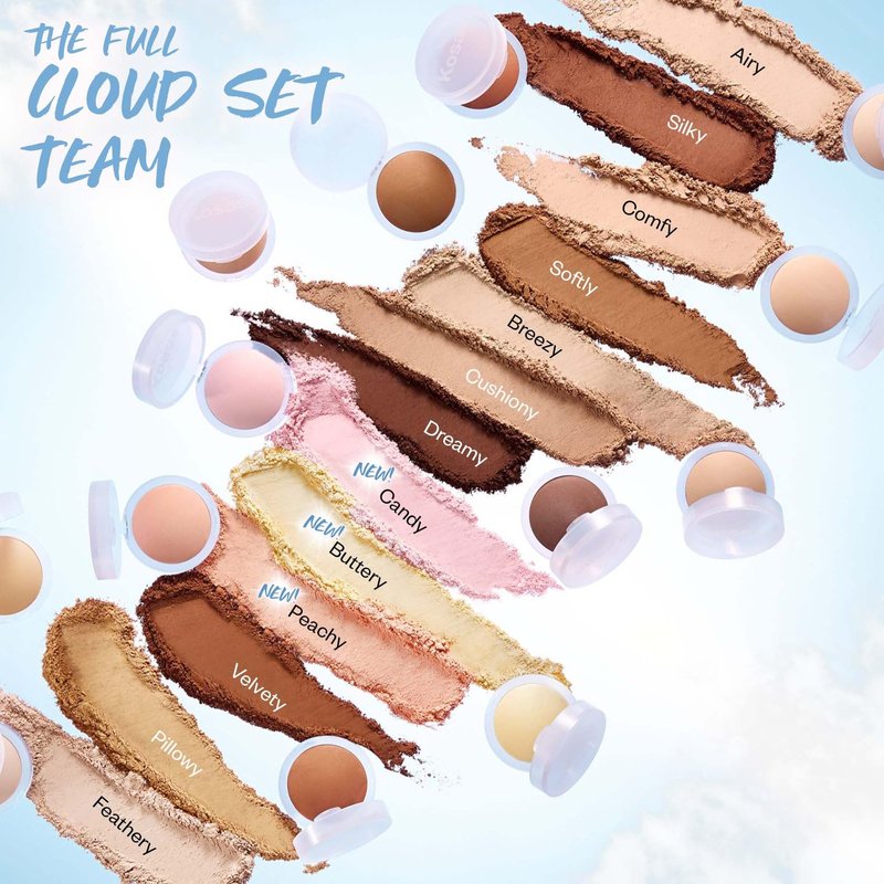Kosas Cloud Set Pressed Setting Powder – Translucent Shine Control Face Powder, Soft Matte Finish, Velvety (Sheer Deep)