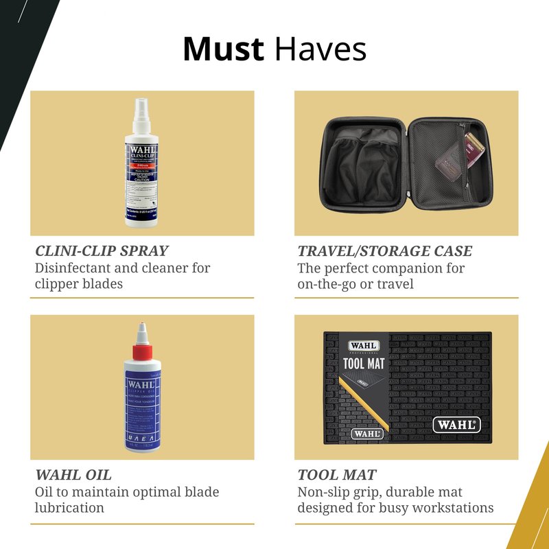 Wahl Professional All Star Combo, Corded Designer Clipper & Peanut Trimmer Set, Adjustable Taper Lever, Complete Kit