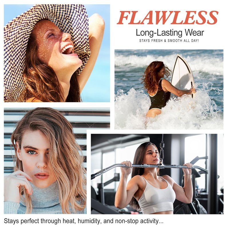 2PCS Flawless Colour Changing Warm Skin Tone Foundation, Naturally Blends Moisturizing foundation makeup, Long Lasting Waterproof Lightweight Liquid Foundation SPF 15 for Face Makeup