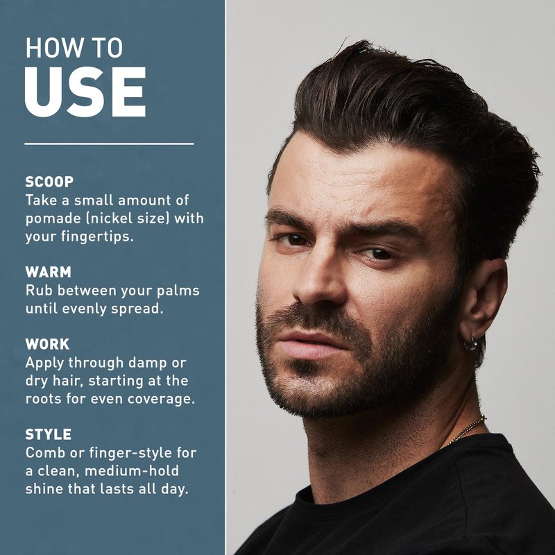CRVFT Pomade 2oz - Semi-Matte Finish Shine - Original Hold Medium Strength (Gel) – Men’s Styling Product, Barber Approved - Water Based/Soluble - Boss Scented - Straight/Thick/Wavy Hair