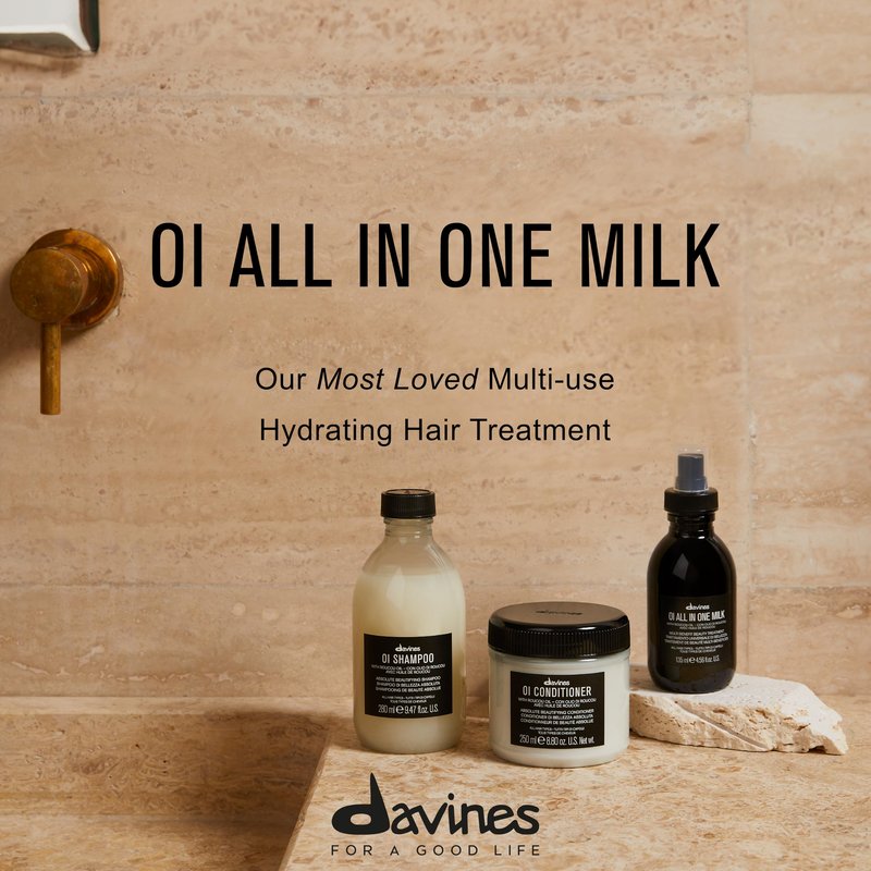 Davines OI All In One Milk, Hair Leave-in Conditioner Multi-Function Spray Treatment - Detangles, Controls Frizz & Heat Protectant - Weightless Antioxidant Roucou Oil Formula, Travel Size, 1.69 Fl Oz