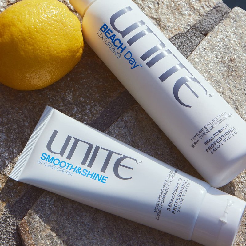 UNITE Hair – SMOOTH&SHINE Cream – Smoothing Styling Cream to Control Frizz & Add Brilliant Shine – Seals Ends & Reduces Blow-Dry Time – UV & Thermal Protection – 3.5 Oz