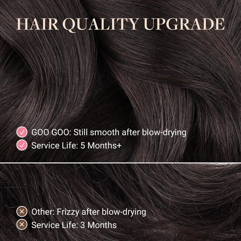 GOO GOO Tape in Hair Extensions Human Hair, 1B Natural black, 20inch 50g 20pcs, Skin Weft Seamless Invisible, Silky Straight with Thick Ends, Remy Human Hair