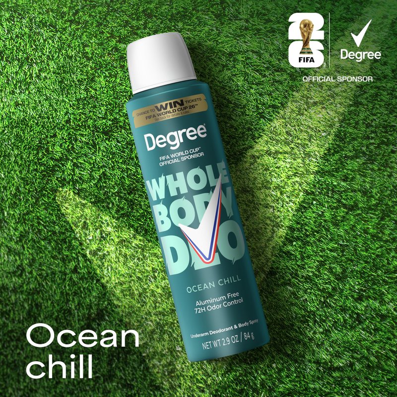 Degree Men Whole Body Deodorant Spray Ocean Chill Scent, Aluminum Free 72H Odor Protection 2.9 FO